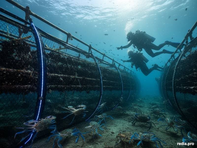Italia blinda sus cultivos de mejillón con tecnología de redes reforzadas ante la plaga del cangrejo azul